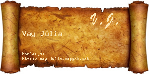 Vay Júlia névjegykártya